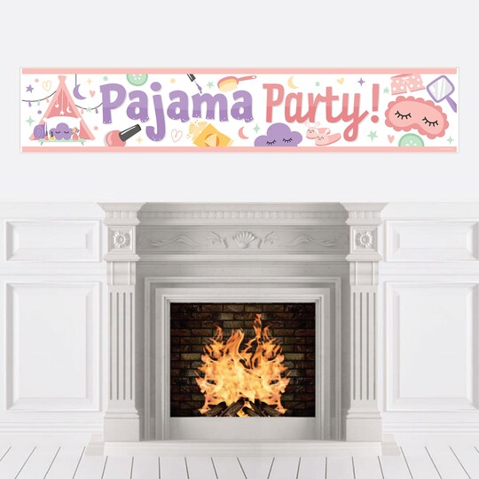 Big Dot of Happiness; Big Dot of Happiness Pajama Slumber Party - Girls Sleepover Birthday Party Decorations Party Banner; Category:Banners; Image:1